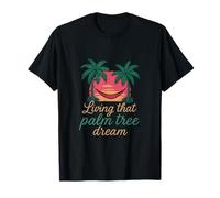 Gráfico de verano Living That Palm Tree Dream Camiseta