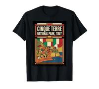 Gráfico de Viaje con Bandera Italiana del Parque Nacional Cinque Terre, Camiseta