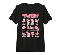 Gráfico De Vida Silvestre Kawaii De Animales Rosados del Camiseta Premium