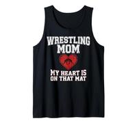 Gráfico de Wrestling Mom My Heart Is On That Mat Camiseta sin Mangas