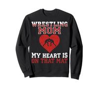 Gráfico de Wrestling Mom My Heart Is On That Mat Sudadera