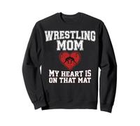 Gráfico de Wrestling Mom My Heart Is On That Mat Sudadera