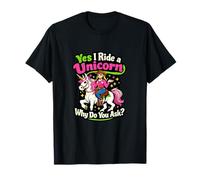 Gráfico de Yes I Ride a Unicorn Cowgirl Wrangler Camiseta