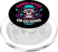 Gráfico del Escudo de Golf Swing Hard Or Go Home con Forma de Calavera PopSockets PopGrip para MagSafe