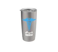 Gráfico del símbolo del caduceo de enfermería psiquiátrica Vaso térmico de acero inoxidable de doble pared