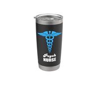 Gráfico del símbolo del caduceo de enfermería psiquiátrica Vaso térmico de acero inoxidable de doble pared