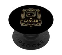 Gráfico del zodiaco Art Deco Cáncer PopSockets PopGrip Adhesivo