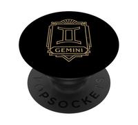 Gráfico del zodiaco Géminis Art Deco PopSockets PopGrip Adhesivo