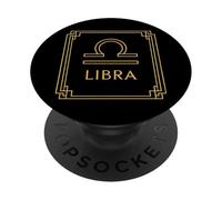 Gráfico del zodiaco Libra Art Deco PopSockets PopGrip Adhesivo