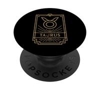 Gráfico del zodiaco Taurus Art Deco PopSockets PopGrip Adhesivo
