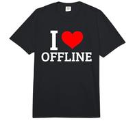 Gráfico Digital de desintoxicación con Texto «I Love Offline» en Forma de corazón Comfort Colors Adult Heavyweight T-Shirt