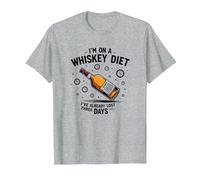 Gráfico Divertido con Cita para Beber I'm On A Whiskey Diet Camiseta, Hombre, Gris Jaspeado, XXL