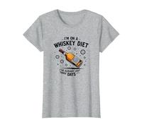 Gráfico Divertido con Cita para Beber I'm On A Whiskey Diet Camiseta, Mujer, Gris Jaspeado, XXL
