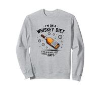 Gráfico Divertido con Cita para Beber I'm On A Whiskey Diet Sudadera, Unisex para Adultos, Gris Jaspeado, XXL