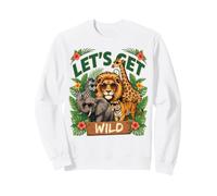 Gráfico Divertido de Animales del zoológico Let's Get Wild Safari Sudadera