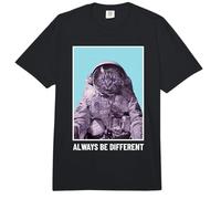 Gráfico Divertido de Astronauta de Gato Always Be Different Comfort Colors Adult Heavyweight T-Shirt
