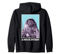 Gráfico Divertido de Astronauta de Gato Always Be Different Sudadera con Capucha