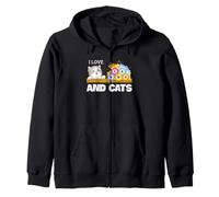 Gráfico Divertido de Bingo Cat Lover con Gatos y Noches de Juegos de Bingo Sudadera con Capucha