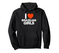 Gráfico Divertido de corazón I Love Brazilian Girls Sudadera con Capucha