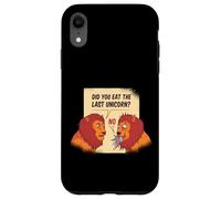 Gráfico divertido de «Did You Eat The Last Unicorn», gracioso león comiendo Carcasa para iPhone XR