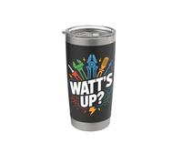 Gráfico divertido de electricista de Watt's Up? Vaso térmico de acero inoxidable de doble pared