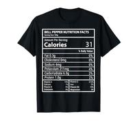 Gráfico Divertido de Etiquetas vegetarianas con información nutricional de Bell Pepper Camiseta