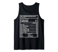 Gráfico Divertido de Etiquetas vegetarianas con información nutricional de Bell Pepper Camiseta sin Mangas
