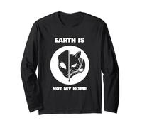 Gráfico Divertido de Gato Extraterrestre Earth Is Not My Home Manga Larga