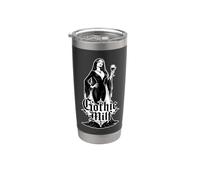 Gráfico divertido de humor negro de una milf gótica, madre vampiro, esposa, esposa Vaso térmico de acero inoxidable de doble pared