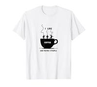 Gráfico Divertido de I Like Coffee and Maybe 3 People Camiseta, Hombre, Blanco, 5XL