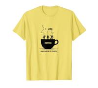 Gráfico Divertido de I Like Coffee and Maybe 3 People Camiseta, Hombre, Limón, XXL