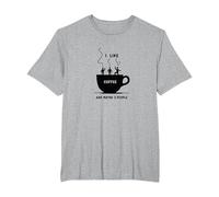 Gráfico Divertido de I Like Coffee and Maybe 3 People Camiseta, Hombre Tallas Grandes, Gris Jaspeado, 3X Alto