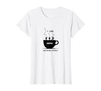 Gráfico Divertido de I Like Coffee and Maybe 3 People Camiseta, Mujer, Blanco, M