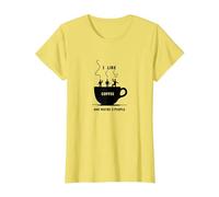 Gráfico Divertido de I Like Coffee and Maybe 3 People Camiseta, Mujer, Limón, L