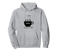 Gráfico Divertido de I Like Coffee and Maybe 3 People Sudadera con Capucha, Unisex para Adultos, Gris Jaspeado, M