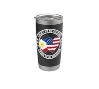 Gráfico divertido de la bandera estadounidense Lucky To Be Filipino Proud to Be Vaso térmico de acero inoxidable de doble pared