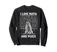 Gráfico Divertido de matemáticas de Perro I Love Math and Pugs Sudadera