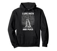 Gráfico Divertido de matemáticas de Perro I Love Math and Pugs Sudadera con Capucha