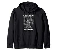Gráfico Divertido de matemáticas de Perro I Love Math and Pugs Sudadera con Capucha