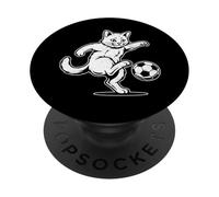 Gráfico Divertido de Pelota de fútbol de Gato - Lindo Amante PopSockets PopGrip Adhesivo