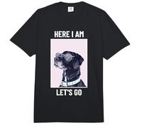 Gráfico Divertido de Perro Here I Am Let's Go Comfort Colors Adult Heavyweight T-Shirt