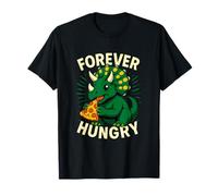 Gráfico Divertido de Pizza Forever Hungry Dinosaur Camiseta
