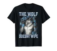 Gráfico Divertido de relámpago Azul de The Wolf Doesnt Wipe Camiseta