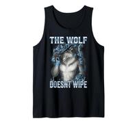 Gráfico Divertido de relámpago Azul de The Wolf Doesnt Wipe Camiseta sin Mangas