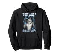 Gráfico Divertido de relámpago Azul de The Wolf Doesnt Wipe Sudadera con Capucha