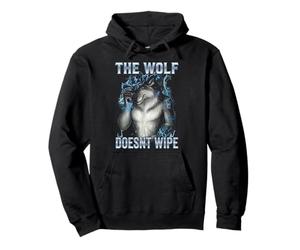 Gráfico Divertido de relámpago Azul de The Wolf Doesnt Wipe Sudadera con Capucha