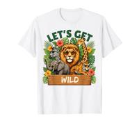 Gráfico Divertido de zoológico Let's Get Wild Safari Animals Camiseta