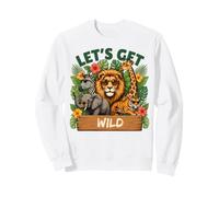Gráfico Divertido de zoológico Let's Get Wild Safari Animals Sudadera
