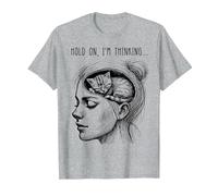 Gráfico Divertido del Meme de Las Mujeres de la Muchacha del Camiseta, Hombre, Gris Jaspeado, M