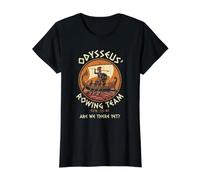 Gráfico Divertido del Mito Griego de Odysseus Rowing Team The Odyssey Camiseta gráfica económica, Mujer, Negro, XS